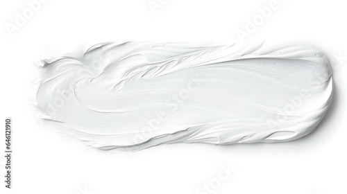 Isolated white Brush Stroke on a white Background. Acrylic Paint Texture with Copy Space 
