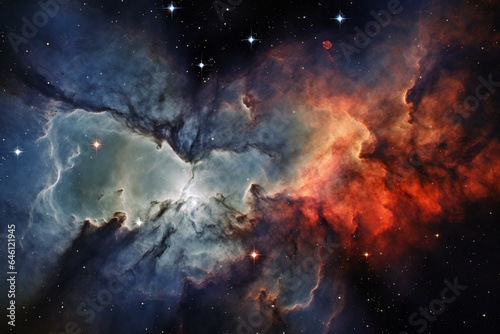 Nebula, Doradus, NGC 2070, star forming region, gas accumulation, telescope, space landscape. Generative AI