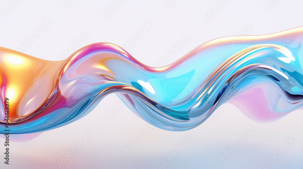 Fototapeta premium Multicolored paint splash on a white background. 3D conceptual illustration for digital art subject.