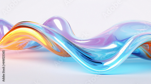 Multicolored paint splash on a white background. 3D conceptual illustration for digital art subject.