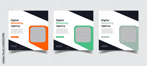 Editable minimal square banner template. Colorful background with shape. Suitable for social media post and web ads.