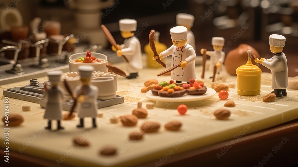 Little people make food, pick fruits and vegetables Little people make food, pick fruits and vegetables