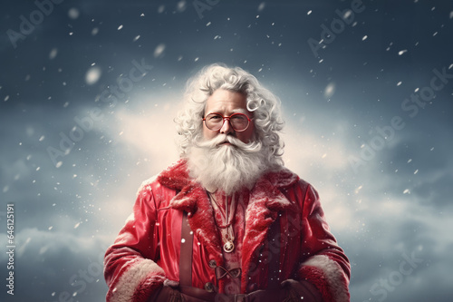 Santa background with room for copy space created with Generative AI technology