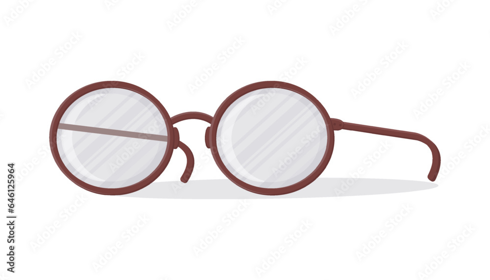Stylish fashionable round glasses with insulated glass. Brown retro glasses