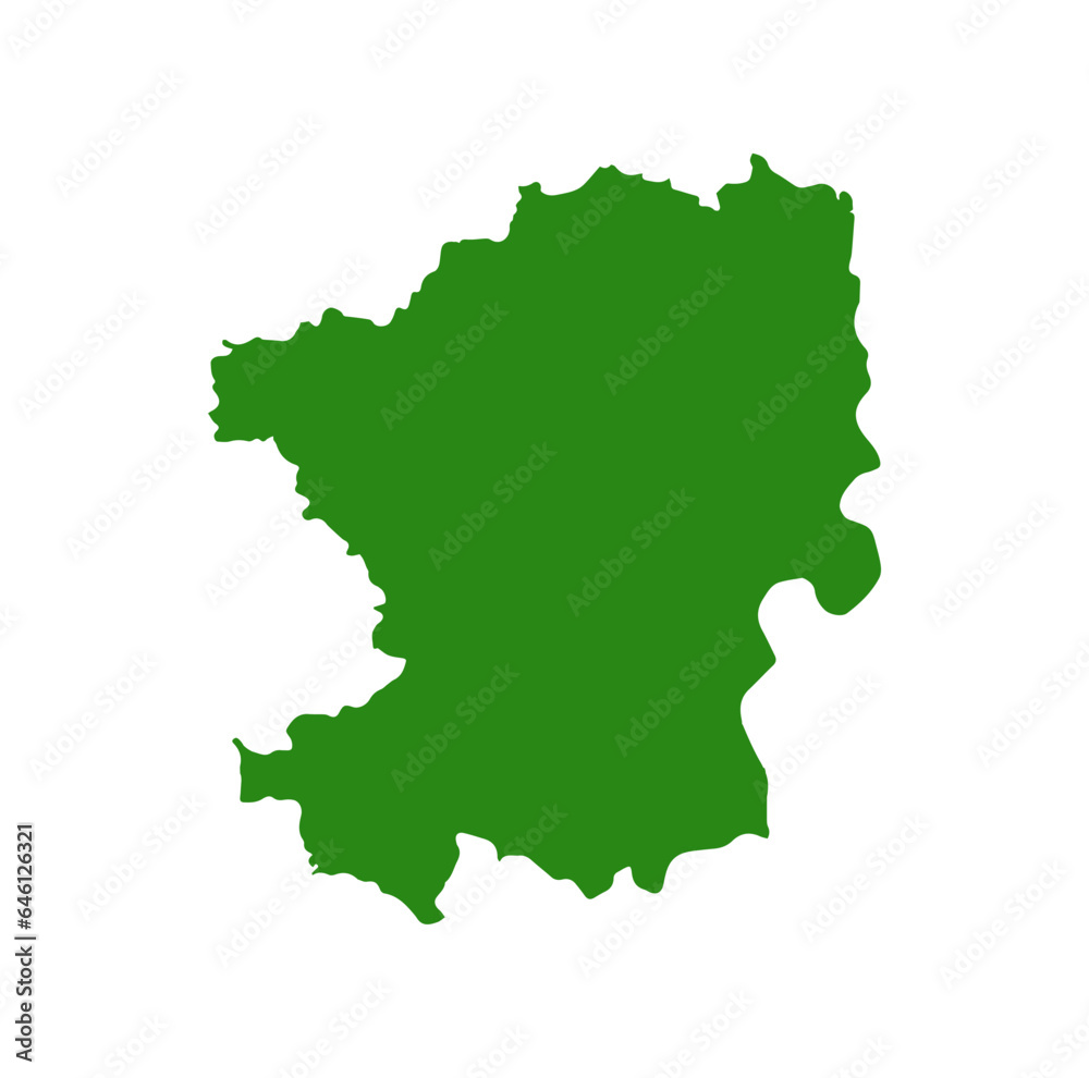 Chandrapur dist map in green color. Chandrapur is a district of Maharashtra.
