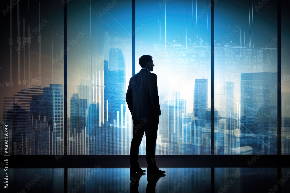 Portrait of a professional financial analyst in the modern digital world Portrait of a professional financial analyst in the modern digital world