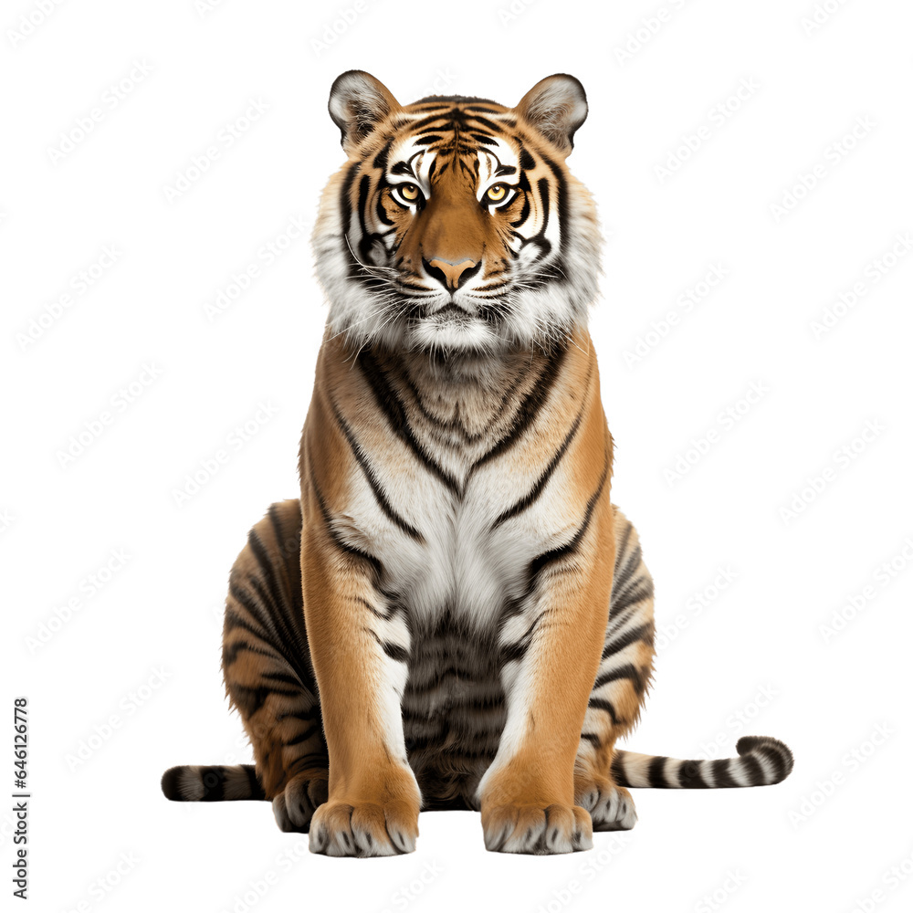 Tiger isolated on white