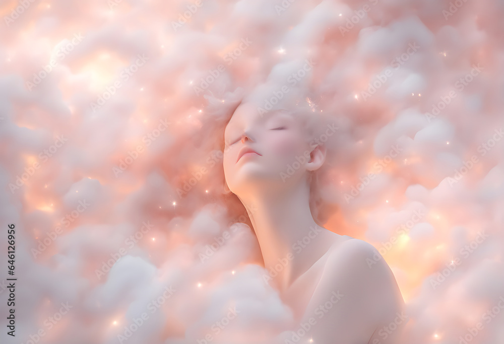 The unimaginable image of a very beautiful fairy in heaven. angel Magic Realism, radiating a sense of otherworldly beauty and serenity, warm pastel tone, clouds, wings, realm of dreams, Generative AI The unimaginable image of a very beautiful fairy in heaven. angel Magic Realism, radiating a sense of otherworldly beauty and serenity, warm pastel tone, clouds, wings, realm of dreams, Generative AI