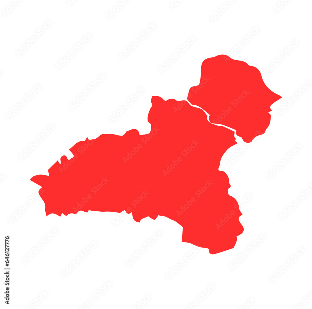 Dhule dist map in red color. Dhule is a district of Maharashtra.