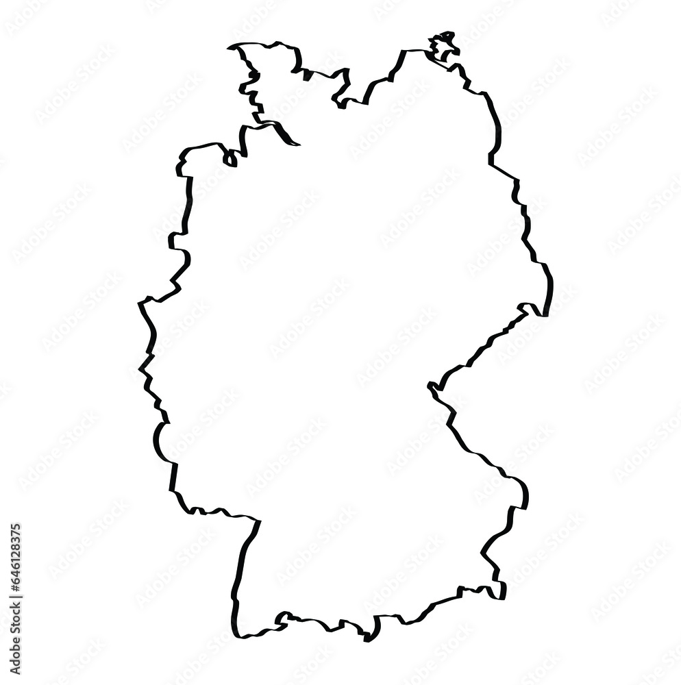 Germany - outline of the country map