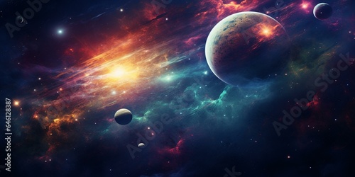 Wallpaper Mural cinematic galaxy with vibrant planets and stars Torontodigital.ca