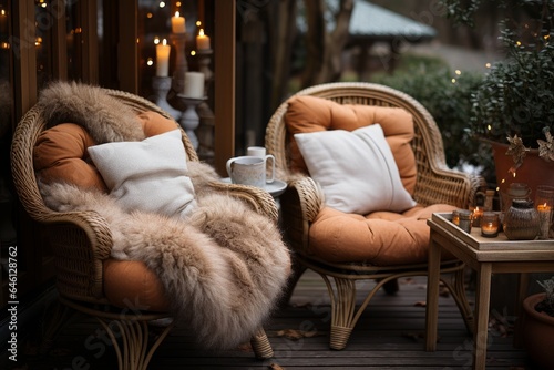 outdoor living room on a cold winter's day