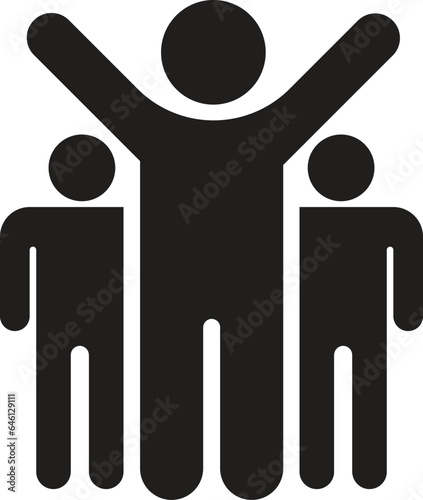 the real leader, business men icon vector