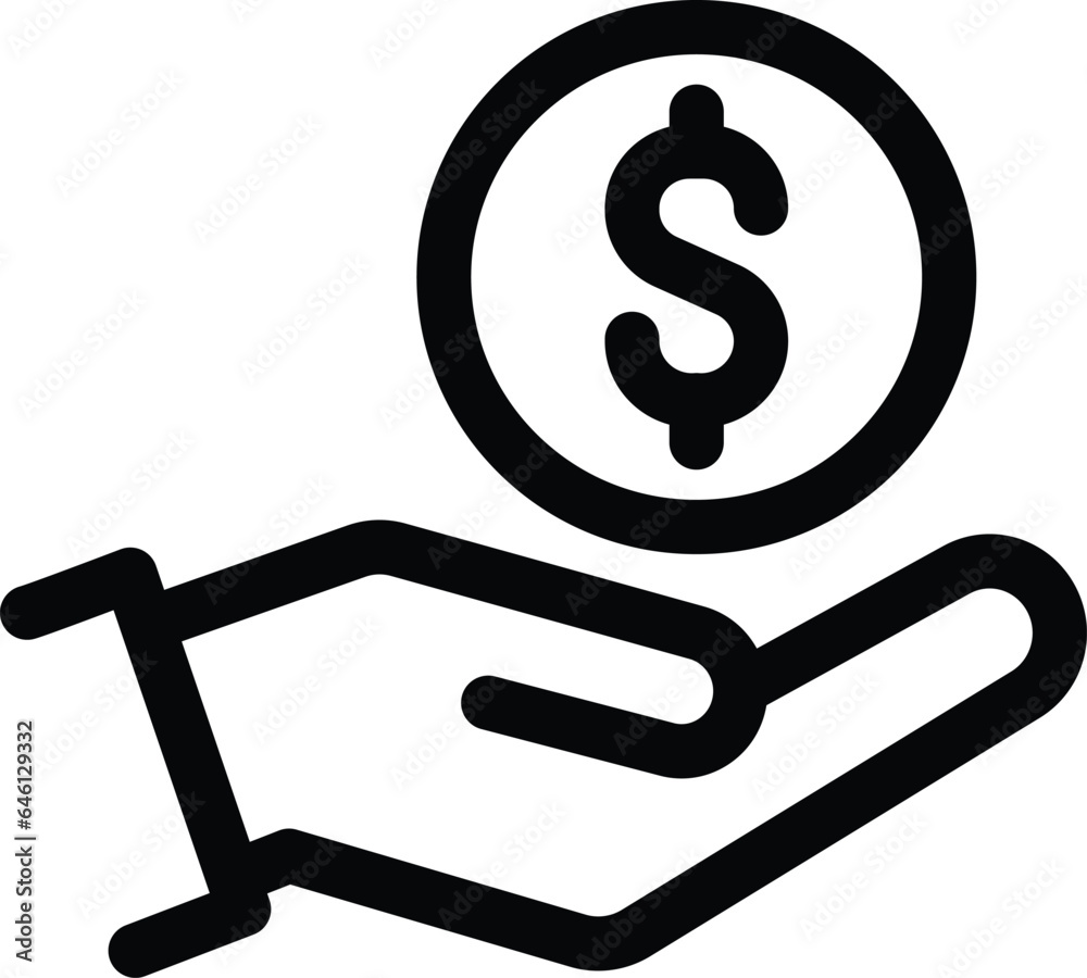 invest finance, hand holding dollar, money icon vector invest finance, hand holding dollar, money icon vector