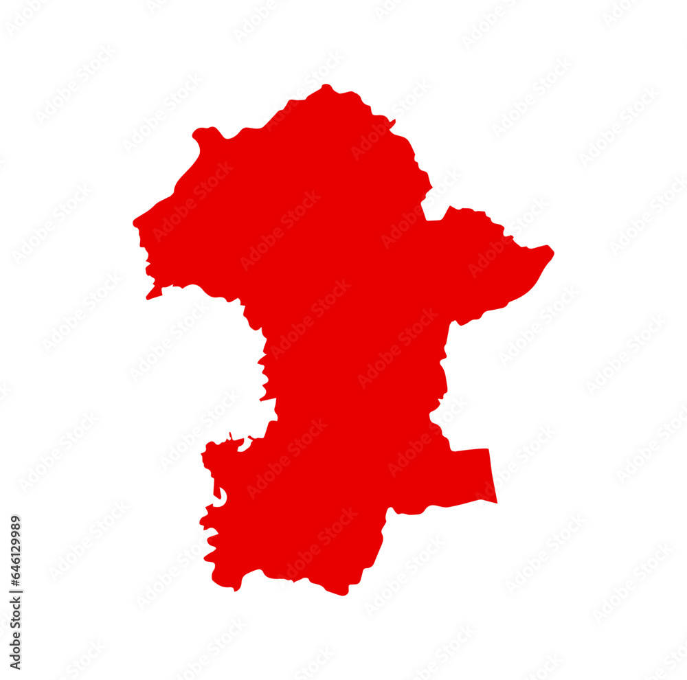 Gondia dist map in red color. Gondia is a state of Maharashtra.