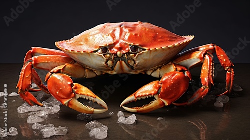 Orange crab on blur background. AI generated photo