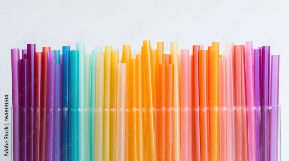 A bunch of different colored drinking straws in a glass A bunch of different colored drinking straws in a glass