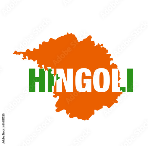 Hingoli dist map typography. Hingoli is a district of Maharashtra. photo