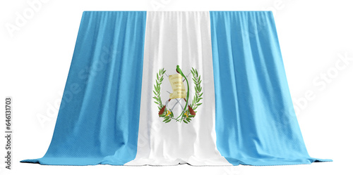 Guatemalan Flag Curtain in 3D Rendering Celebrating Guatemala's Rich Heritage photo