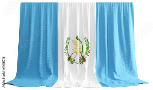 Guatemalan Flag Curtain in 3D Rendering Celebrating Guatemala's Rich Heritage photo