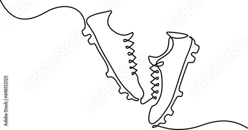 Rugby boots. Baseball Boot Icon. Editable Stroke Simple Design