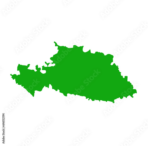 Beed district map with green color. Beed a dist of Maharashtra.