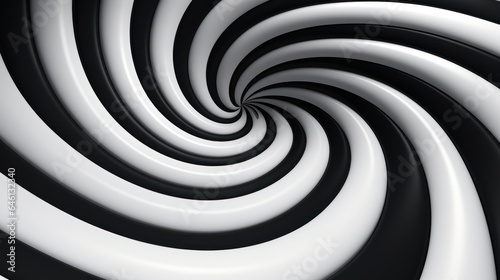 Eternal Whirl: Graphical Illusion in Black and White Spiral. Generative AI