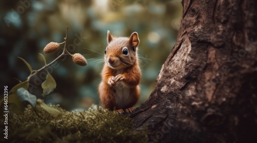 A small squirrel sitting on top of a tree © Alexandr