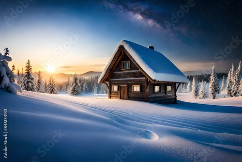 winter landscape with house © Sajawal