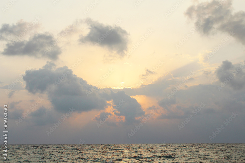 sunset over the sea natural background