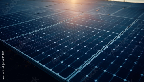 Solar panel generates clean electricity for sustainable power supply industry generated by AI