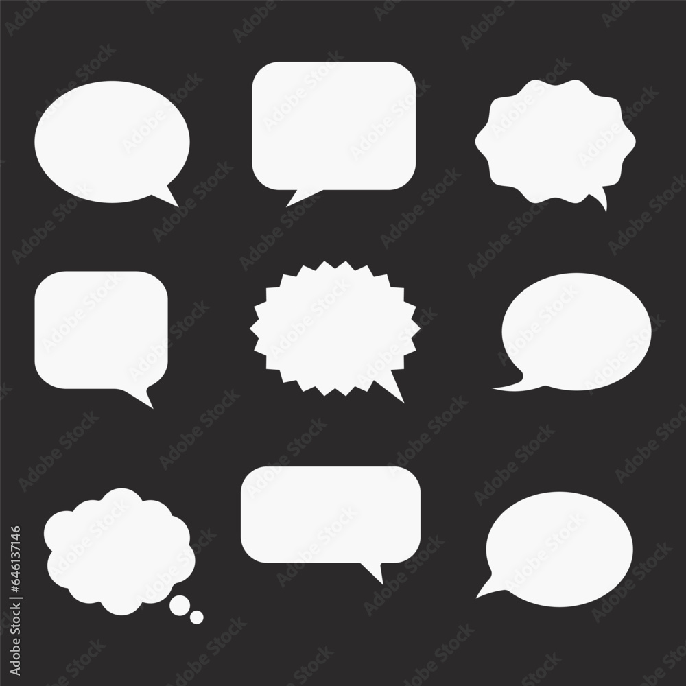 Speech bubbles set. Speak bubble text Speech bubbles set. Speak bubble text