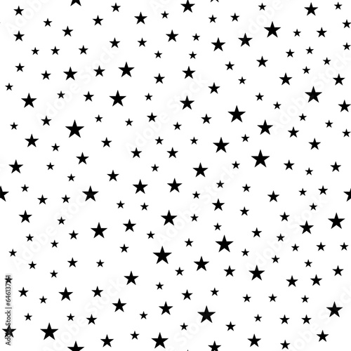 Stars seamless pattern. Black and white simple pattern