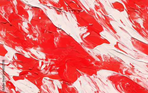 Seamless pattern background of a a painter abstract painting featuring a red and white background, with bold brush strokes