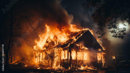 House burning down during the night