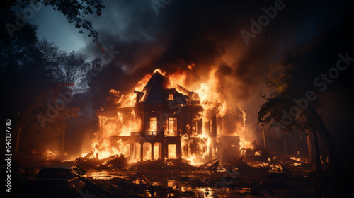 House burning down during the night