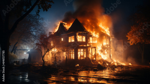 House burning down during the night