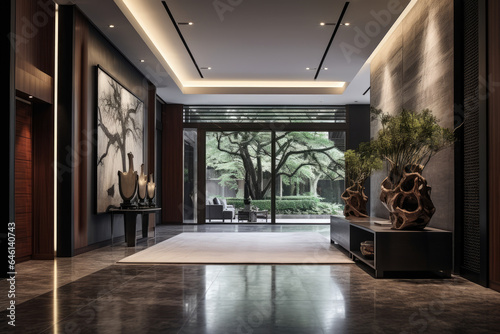 A Stunning Contemporary Style Hallway Interior with Sleek Design and Elegant Decor