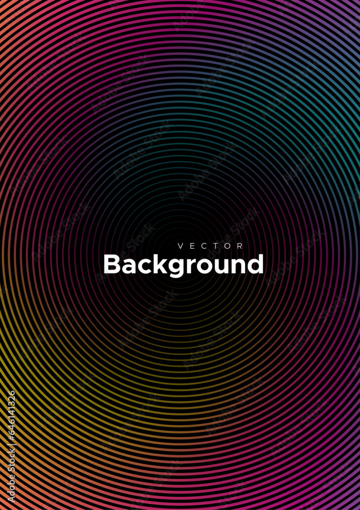 Abstract holographic background. Vector minimalist illustration. Radial geometric patterns. Abstract neon backdrop with circular shapes Abstract holographic background. Vector minimalist illustration. Radial geometric patterns. Abstract neon backdrop with circular shapes