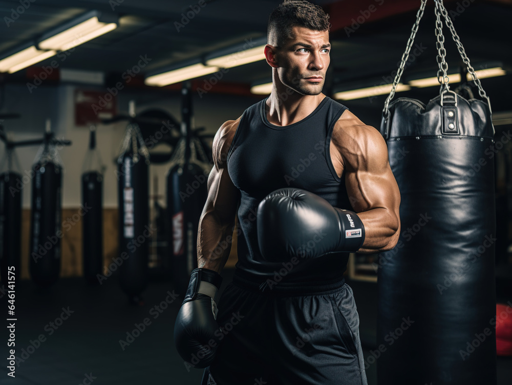 Boxer with gloves