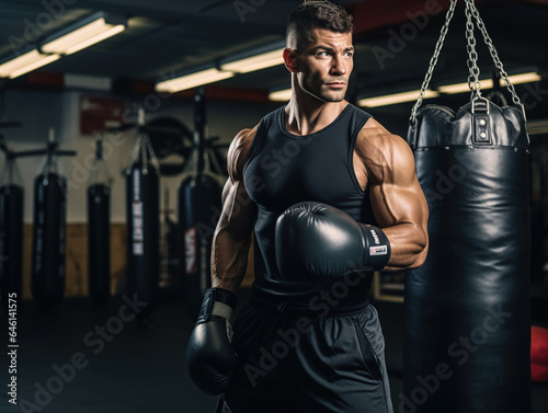 Boxer with gloves