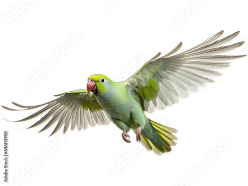 No Background: Parakeet's Playful Antics