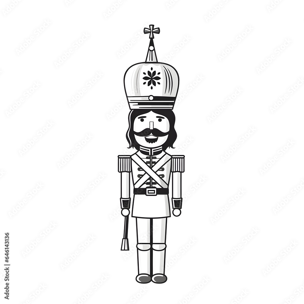 Cartoon cliparts of nutcracker silhouette, transparent background Stock