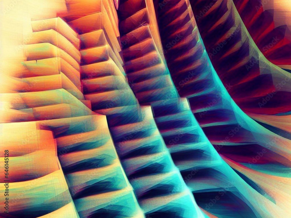 Obraz premium A series of colorful pyramids, abstract background 