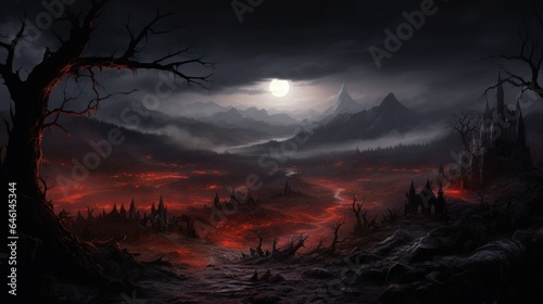 Open World Dark Fantasy Landscape Game Art