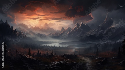 Open World Dark Fantasy Landscape Game Art