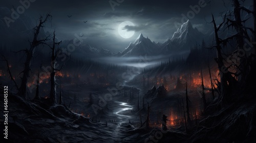 Open World Dark Fantasy Landscape Game Art