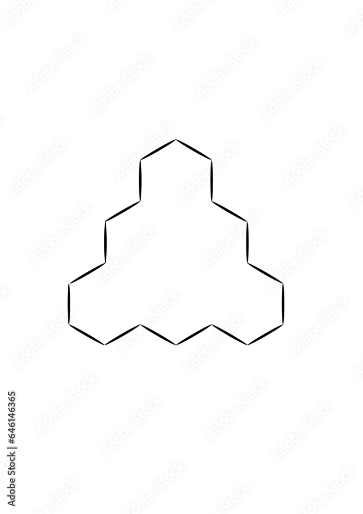 einfache grafische figur aus im winkel von 120 grad zusammengesetzte schmalen ellipsen, rahmen