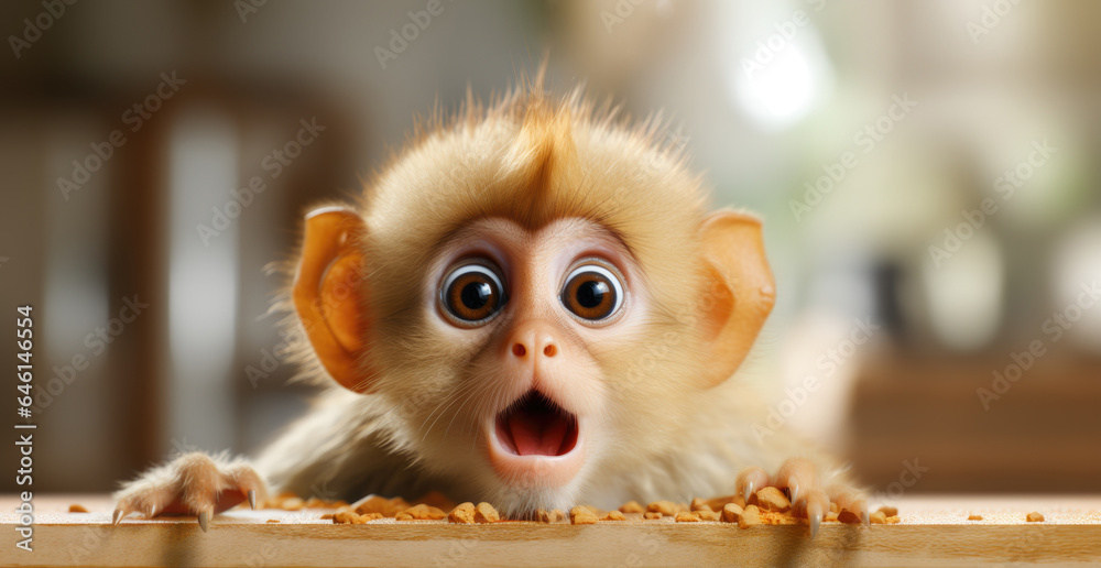© aninna - small surprised monkey, close-up
