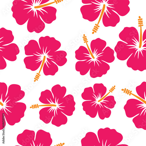 hibiscus flower seamless pattern vector and png jpeg file 